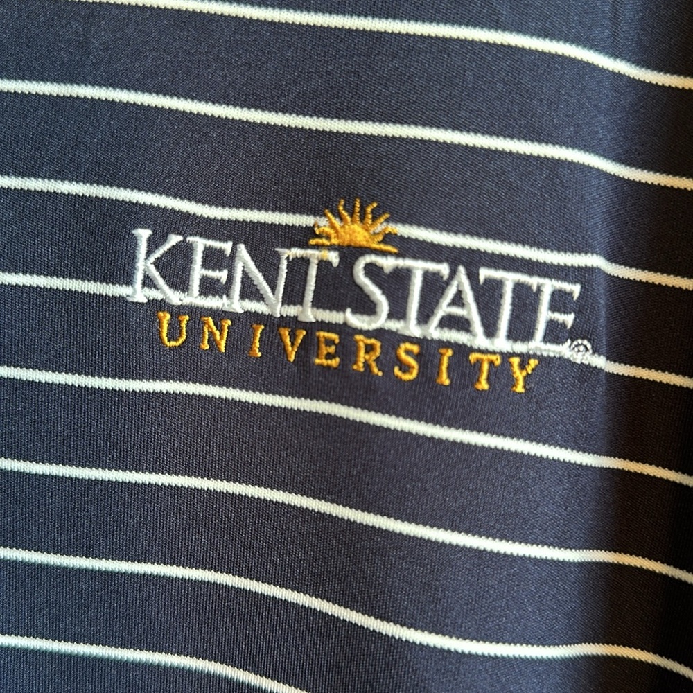 New Kent State Polo Oxford America Polo in navy with white stripe University